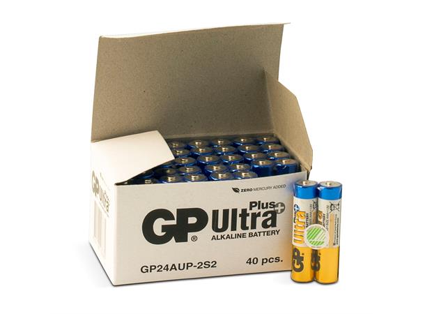 GP AAA Batteri Alkaline Pakke 40stk